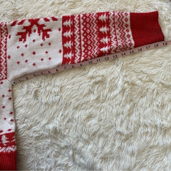 Dec. 25th Cardigan Womens Christmas Holiday Sweater Fair Isle Red White XL - Picture 11 of 11
